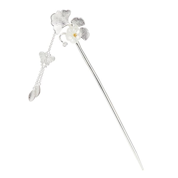 Ginkgo Leaf Flower Hair Pins Chinese Chopstick for Women Hair Sticks Japanese Hair Chopstick Bun Maker Long Hair Handmade Chignon Maker Hair Accessories (Ginkgo)