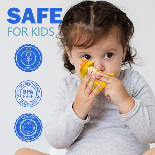 Oriate 5PCS Fairy Princess Bath Toys Set - Silicone Finger Puppets with Boat, Mermaid, Princess, Bee, Whale, Unicorn for Toddlers 1-3