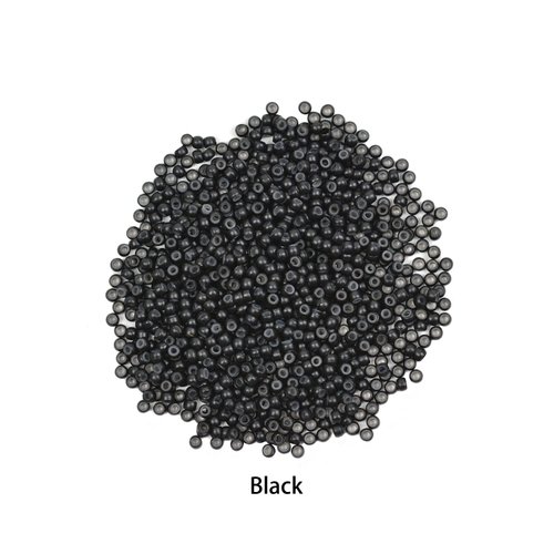 200 Pcs 3.0mm Hair Beads Silicone Lined Copper Nano Rings Micro Links Beads for Hair Extensions (Black)
