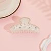 LILIE&WHITE Ivory Acrylic Hair Clip with Heart Shape Rhinestones, Medium Size, 2 Pieces, Women's Hair Accessory