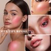Cream Blush Stick with Brush,Waterproof Multi Cream Blush Stick Makeup,Lightweight,Long-lasting,2 in 1 Multi Stick Blush for Cheeks & Lip Tint & Eyeshadow Makeup(#02 Rose Power)