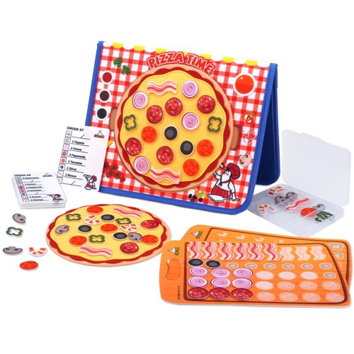 CHEFAN Pizza Counting Felt Board for Toddlers, Number Learning Toys, Make Pizza Time for Vegetables, Preschool Math Games, Manipulatives for Preschool