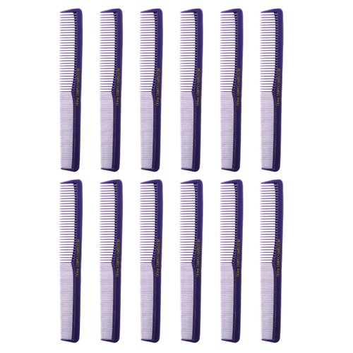 Allegro Combs 400 Hair Combs Barber Comb Set Hair Cutting Pocket Comb For Hair Stylist Styling Comb Men’s Women’s Made In USA Purple 12 Pk.