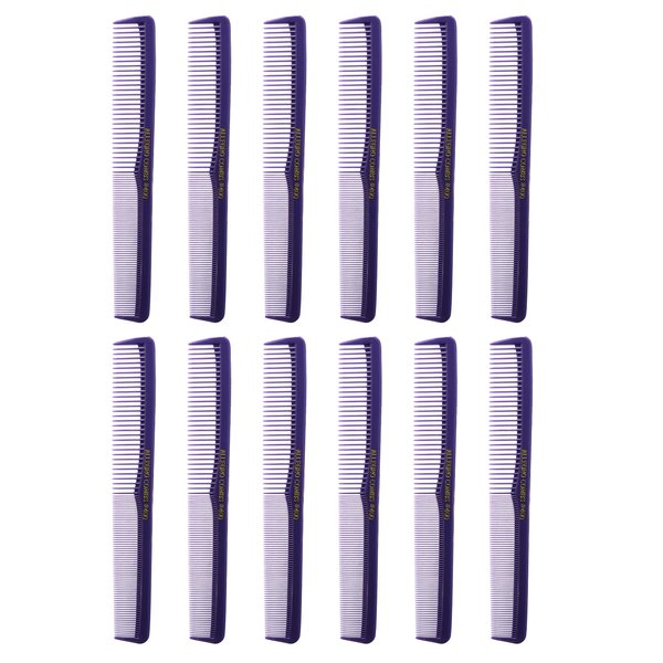 Allegro Combs 400 Hair Combs Barber Comb Set Hair Cutting Pocket Comb For Hair Stylist Styling Comb Men’s Women’s Made In USA Purple 12 Pk.