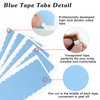 Mabor 120Pcs Tape for Hair Extensions, 1.58 x 0.32 Inch Double Sided Hair Tape Blue Adhesive Human Hair Tape for Replacement Tape, Wig Tape Beauty Tools