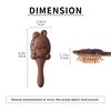 Rhinenet Handmade Wooden Paddle Hair Brush Air Cushion Comb Black Golden Sandalwood Cute Animal Shaped Anti-Static Brush for Massaging Scalp Women Men Kids Thick Thin Curly Dry Hair (Rabbit Shaped)