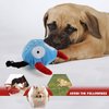 NAMSAN Giggle Plush Dog Toy Interactive Dog Toys Pet Squeaky Toy with Jumping Activation Ball for Dogs Playing (Blue Monster)