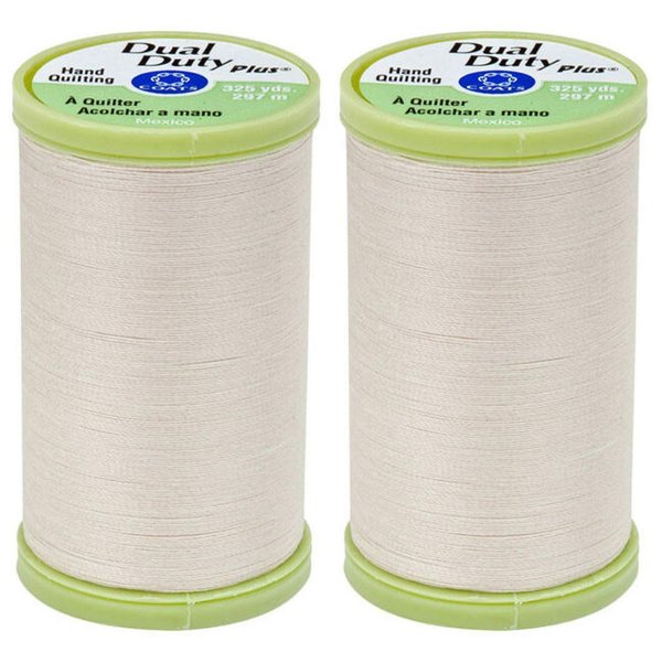 2-Pack Bundle Coats & Clark Dual Duty Plus Hand Quilting Thread 325yds Natural s960-8010
