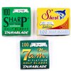 Straight Edge Barber Razor/Shavette Razor Blade Variety Pack - 300 Blades - 100 Each of Shark, Sharp & 7 a.m. Half Blades for Shavette and Professsional Replacable Blade Barber Razors