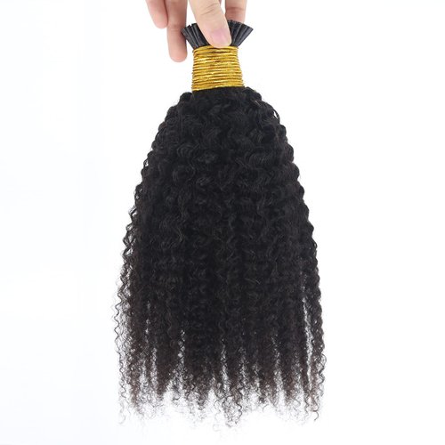 BTWTRY Afro Kinky Curly I Tip Hair Extensions 1g/strand 100g Brazilian Virgin Human Hair 4B 4C Ea...