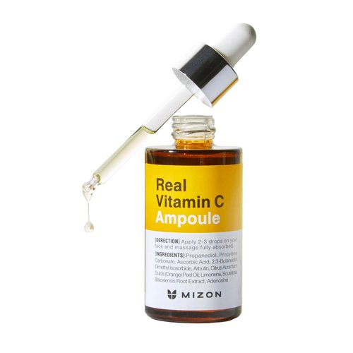 MIZON Real Vitamin C Ampoule, Pure Vitamin C, No Water Added,10 Ingredients, Tone correction trea...