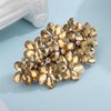Aimimier Flower Crystal Hair Barrettes Decorative Rhinestone Spring Clips Gem Hair Pins Hairpiece Bridal Hair Accessories for Women (Yellow)
