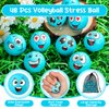 Shappy 48 Pcs Mini Volleyball Stress Balls 1.57" Squeeze Sports Stress Volleyball Ball Bulk with Black Mesh Drawstring Bag 6 Style Emotion Foam Volleyball Toys for Kid Birthday Party Favor (Blue)