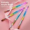 KEMEISI 2PCS Acrylic Nail Brush, Size #12/02 100% Kolinsky Nail Art Brushes for Acrylic Application, Sturdy Handle Oval Shaped Acrylic Powder Nail Design Tools for Professional Manicure DIY Home Salon