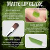 HOSAILY Green Matte Liquid Lipstick Set with Black Eyeshadow Powder, Halloween Goth Lip Gloss Waterproof Longlasting DIY Cute Unique Makeup Lip Stain for Rave Festival Accessories Cosplay Party