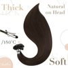 LaaVoo U Tip Hair Extensions Real Human Hair Brown U Tips Hair Extensions Medium Brown Remy Hair Extensions Utips Hot Fusion Straight Pre Bonded Extensions 50g 50s 16 Inch