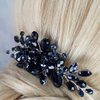 JONKY Crystal Wedding Hair Comb Black Rhinestone Hair Piece Bridal Headpieces Hair Accessories for Women