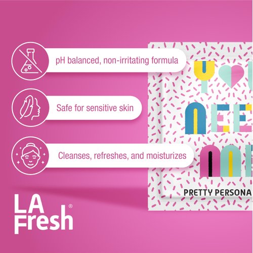 LA Fresh Feminine Wipes with Aloe Vera, Chamomile Extract, Cucumber, and Vitamin E - Pack of 50 ct Wipes for Women