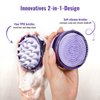 2-in-1 Scalp Massager Shampoo Brush, Scalp Scrubber for Hair Growth & Dandruff Removal, Hair Scrubber with Soft Silicone Bristles, Wet Dry Scalp Exfoliator for Scalp Care (Purple)