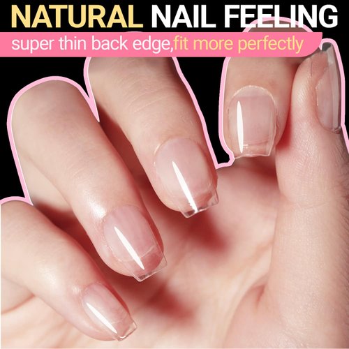 SANLUBA 450PCS 15 Sizes Extra Short Coffin Nail Tips Soft Gel Clear Press on Nails Half Matte Full Cover Acrylic Nail Pre-shape for Nail Extension