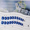 Royal Blue Glitter Press on Nails Short Nails Glue On,KQueenest Iridescent Shimmer Acrylic Fake Nails with Salon UV Finish,Sparkling Gel Nails Press ons Petite,Glossy Flash Stick on Nails Short False Nails with Designs for Home Manicure in 24 PCS