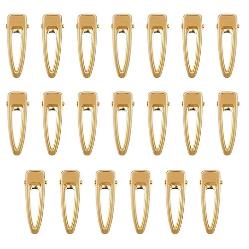 Alligator Hair Clips 20pcs Gold Metal Hair Clamps DIY Hairbow Hairpin Crafts Accessory for Arts Crafts Projects Hair Styling and Makeup (Type A)