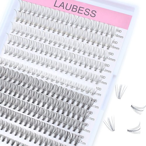 Lash Clusters 10D/20D Individual Lashes D Curl Cluster Lashes Mixed Length 240pcs Eyelash Clusters DIY Lash Extension Kit Cluster Eyelash Extensions (10D/20D-0.07D, 9-16mm)