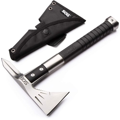 SOG Tomahawk Tactical Hatchet - Voodoo Hawk Mini Tactical Axe, Throwing Hatchet w/ 2.75 Inch Blade for Survival Sports and Camping Axes (F182N-CP)