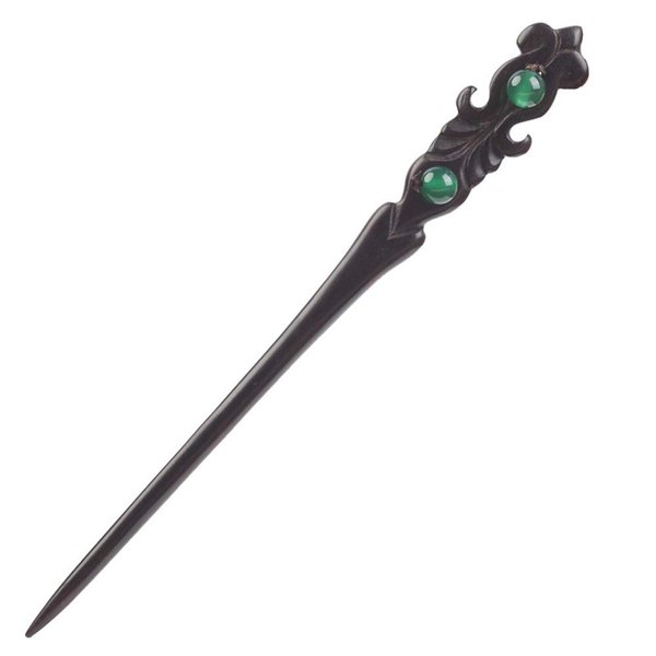 TOP SEWING Wooden Asian Hair Stick For Chinese Buns Decor Hair Pins Accessories for Long Hair (green red)