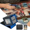 Jaffzora Card Deck Box for MTG Commander, Magnetic Card Display Case,TCG Card Storage Box, Holds 100 Double-Sleeved Cards, Black&Blue