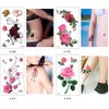 Glaryyears Flower Realistic Temporary Tattoos, Small Tiny Fake Rose Tattoo Stickers, 25 Pack for Women Girls Adults Makeup on Body Face Hand Finger Arm Neck Wrist, Sexy Party Supplies Favors