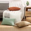 Mecatny Corduroy Throw Pillow Covers 18x18 Set of 2 - Striped Decorative Pillow Covers for Living Room, Bed - Soft Square Couch Pillow Covers for Sofa - Cream White