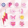12pcs Preppy Boho Car Air Freshener Essential Oil Hanging Slice Cute Pink Happy Face Air Fresheners Car Interior Accessories for Hanging Rearview Mirror Pendant Y2K Girl Bachelorette Party Home Room