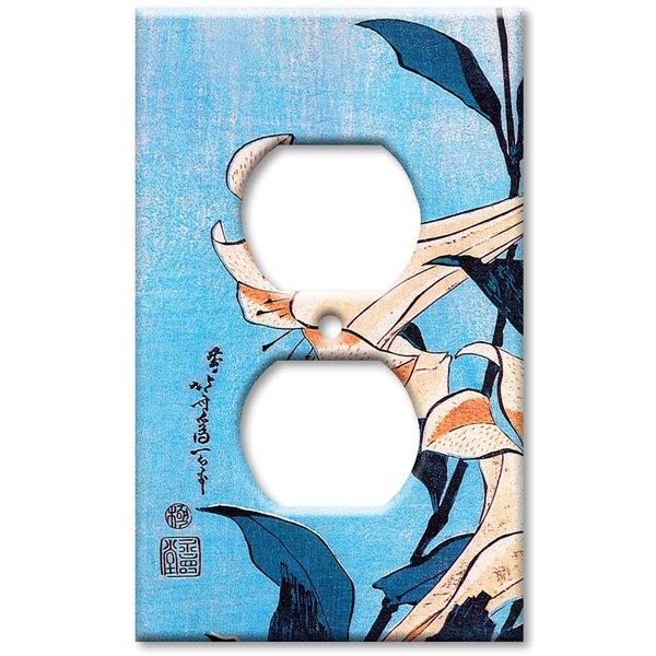Art Plates - Outlet Cover Decorative Metal Wall Plate - Hokusai: Lilies - (Made in USA)