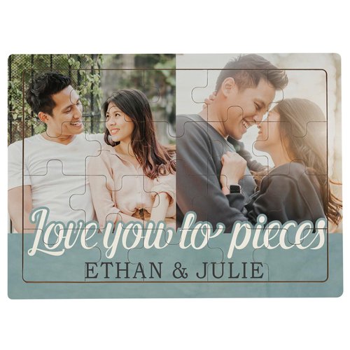 Let’s Make Memories Personalized Love You to Pieces Wooden Puzzle - Valentine’s Day