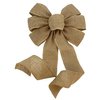 GiftWrap Etc. Natural Burlap Christmas Wreath Bow - 10" Wide, 18" Long Tails, Fall Decor, Thanksgiving, Decoration, Winter, Farmhouse Country Decoration, Swag, Garland