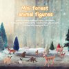 10 Pieces Forest Animals Figures Miniature Woodland Animal Figurines Small Squirrel Beaver Rabbit Deer Family Educational Playset Toys Cake Toppers for Graduation Gift Birthday Party Supplies