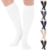 ABSOLUTE SUPPORT Made in USA - Graduated Support Opaque Compression Knee High Socks for Men 20-30mmHg | For Swelling, Lymphedema, Post Surgery - White, Medium, A104WH2