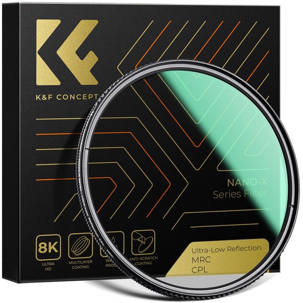 K&F Concept 77mm Ultra-Low Reflectivity Circular Polarizers Filter 28 Multi-Layer Coatings Ultra-Slim High Definition Polarizing Camera Lens Filter (Nano-X Series)