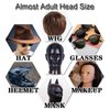 Newshair Bald Mannequin Head Male Wig Head Professional Cosmetology for Wig Making and Display Hat Helmet Glasses or Masks Display Head Model with Clamp Stand (Matte black)