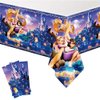 DoMiDoLa 2Pack Princess Rapunzel Tablecloth Disposable Tablecover Birthday Party Supplies and Decorations for Kid Boy Baby Shower Rectangle Tables 70"X42"
