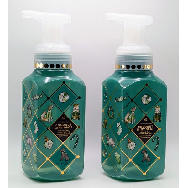 Coconut Mint Drop Foaming Hand Soap Gentle w Natural Essential Oils Bath and Body 2 pack