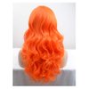 BERON Orange Wig Long Wavy Wig Orange Wig with Bangs for Women Orange Wig Long Curly Wig Orange Wig Synthetic Wig with Wig Cap