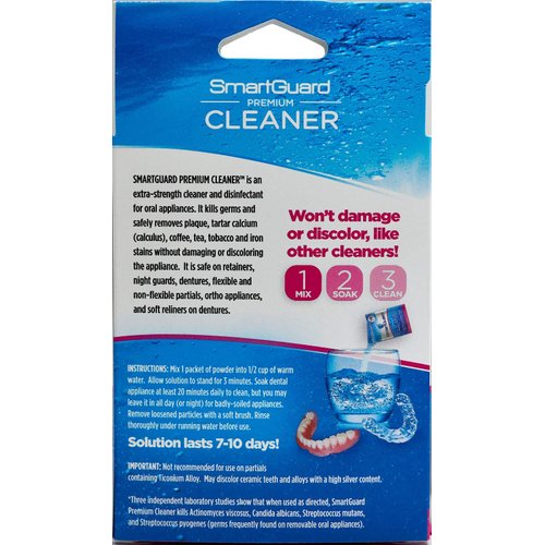 SmartGuard Premium Cleaner Crystals –(110 Cleanings)- Removes Stain, Plaque & Bad Odor from Dentures, Clear Braces, Mouth Guard, Night Guard & Retainers.