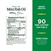 Nature's Bounty Mini Fish Oil Softgels 1290 mg, Omega-3, Supports Heart Health, Odor-Less, 90 Mini Coated Softgels