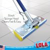Lola Products SqueezeMatic Easy Clean Butterfly Sponge Mop Head Refill | 9" Wide Mop Head | Replacement Mop Head for Floor Cleaning | Fits Most Butterfly Squeeze Sponge Mops