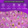 Nevkha Tarot Cards with Guidebook | with Meanings on Them | Tarot Wrap Pouch with Placements | Purple & Pink Designs | Perfect for Beginners & Experienced Practitioners