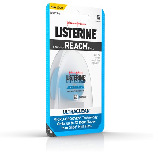 Listerine Ultraclean Dental Floss, Oral Care, Mint-Flavored, 30 Yards (Pack of 6)