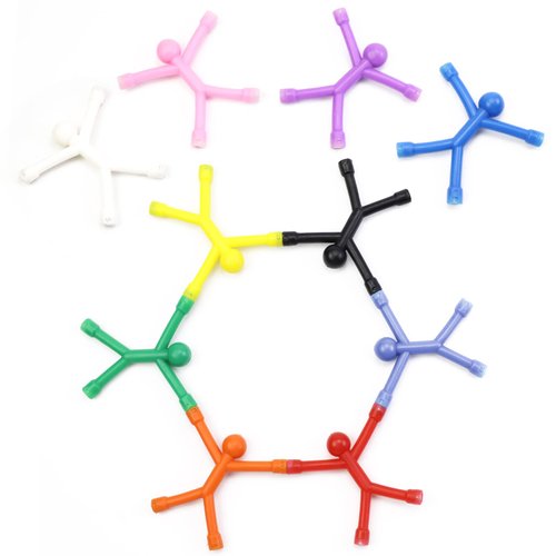 JJJ 10 Pcs Flexible Fridge Magnets - Humanoid Magnetic Toys Colorful Fidget for Hobbies Crafts Science Cute Novelty Man Refrigerator, Door, Office Fun Decoration, one size (BXT01)