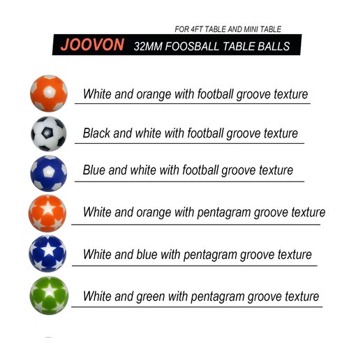 Joovon 1.42 Inch Foosball Table Balls 1.26 Inch Foosball Balls for Foosball Tabletop Game Foosball Ball Accessory Replacements Multicolor with The Plastic Box